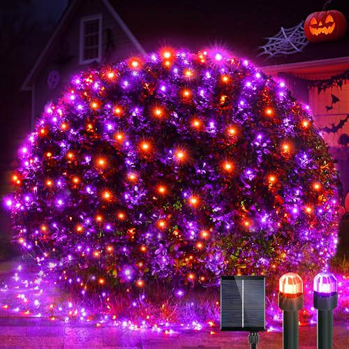Solar Halloween Lights Outdoor 200LED F8 Big Bulbs