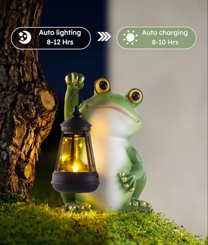 Solar Frog Garden Statue Light