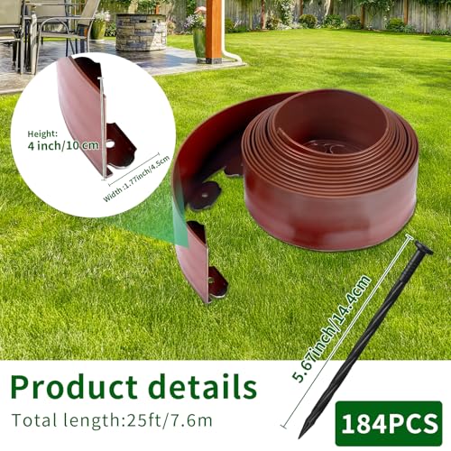 Landscape Edging 4in Garden Edging Borders No Dig 100ft (100 Foot)