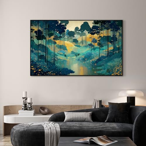 30"x60" Extra Large Framed Wall Art Whimsical Fantasy Forest