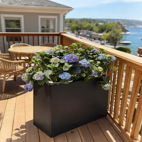 Metal Rectangular Planter 32" L x 15" W x 24" H Outdoor Tall Metal Planter