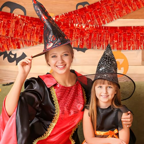 Red Foil Fringe Garland 10FT 6packs for Parade Float Decorations (60 Foot)