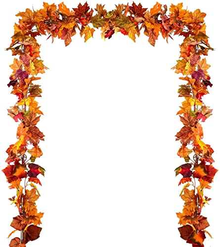 4 Pack Fall Maple Leaf Garland Artificial Maple Garland (17.7 Foot)