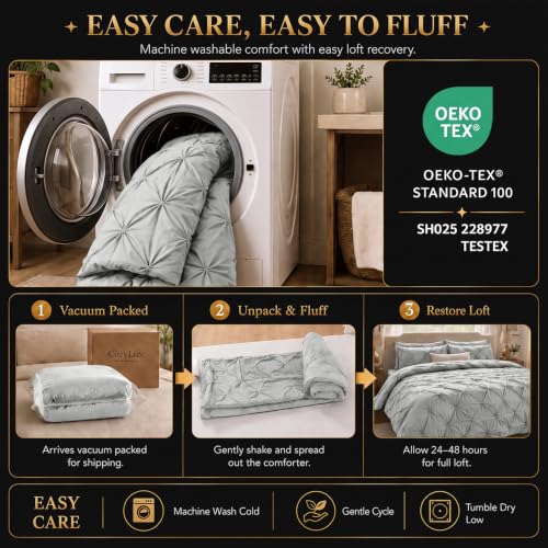California King Comforter Set Light Grey