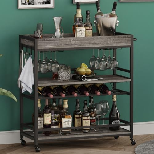 Bar Cart Home Bar Serving Cart on Wheels