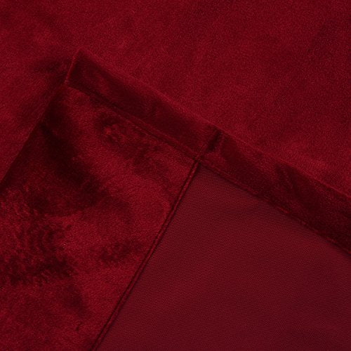 Set of 2 Classic Blackout Velvet Curtains Panels Home Theater Grommet Drapes Eyelet 52Wx96L