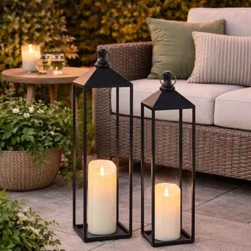 22'' 19'' Large Lanterns Decorative Outdoor Indoor (2 Count)