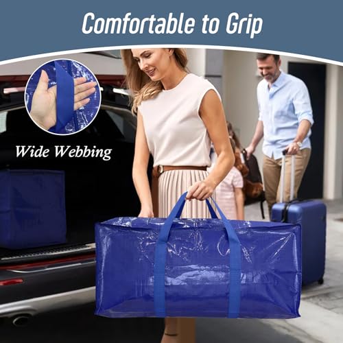 6 Pack Extra Heavy Duty Large Moving Bags with Strong Zipper (6 Count)