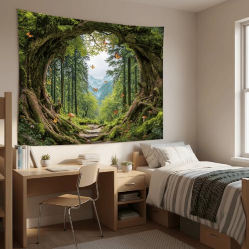 Green Nature Forest Tapestry 80x60 Inch