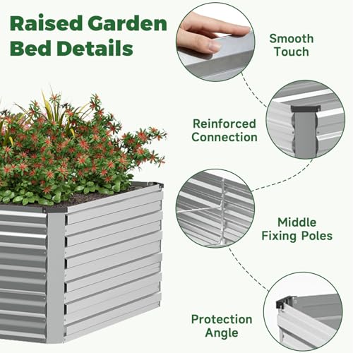 8x4x2ft Outdoor Metal Raised Garden Bed (2 Count)