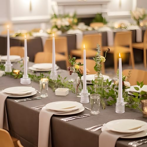 12 Pcs Glass Candlestick Holders Taper Candle Holders for Table Centerpieces (12 Count)
