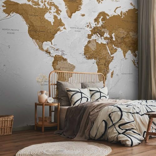 Premium Wall Mural World Map 98x69 in (5 Count)