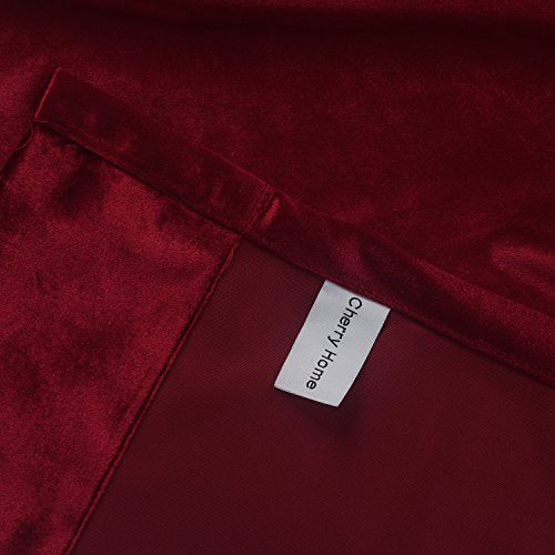 Set of 2 Velvet Room Darkening Blackout Curtain Panel Drapes Drapery 52 Inch Wide by 96 Inch Length with Grommet (2 Count)