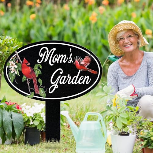 Personalized Name Garden Cardinal Metal Signs with Stake