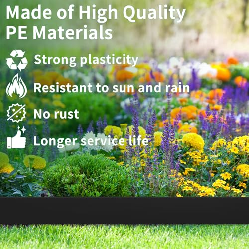 Landscape Edging 4in Tall Garden Edging Borders No Dig 33ft (61 Count)