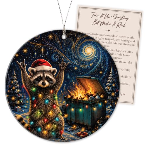 Funny Raccoon Christmas Ornament