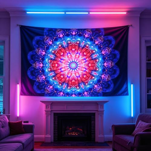Blacklight Mandala Boho Tapestry