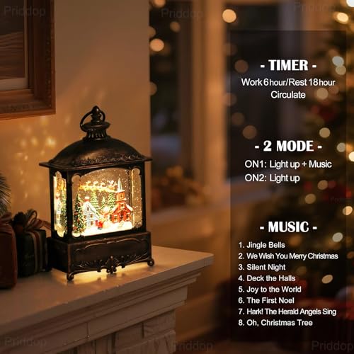 Christmas Snow Globe Lantern Christmas Village Decorations Indoor