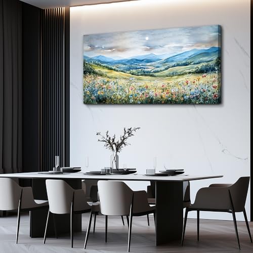 Large Wall Art For Living Room Canvas Wall Decor For Bedroom Field Scenery Watercolour Wall Painting Office Decor Stretched And Framed Pictures Printing Artwork Home Decor Mural 20x40 In
