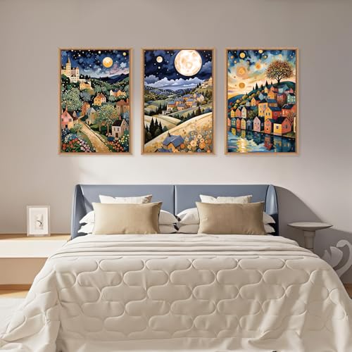 Large Abstract Colorful Framed Canvas Wall Art