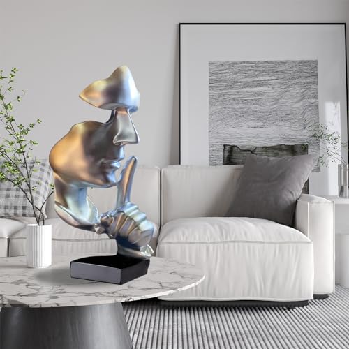 Abstract Statues Silence is Gold Decorative Objects