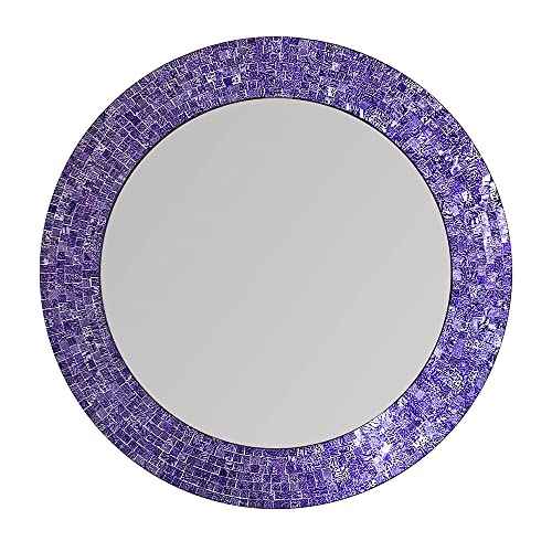 24" Round Rainbow Mosaic Wall Mirror