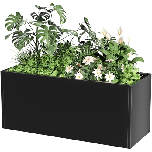 Metal Planter Box for Outdoor Plants 15" W x 38" L x 16.25" H