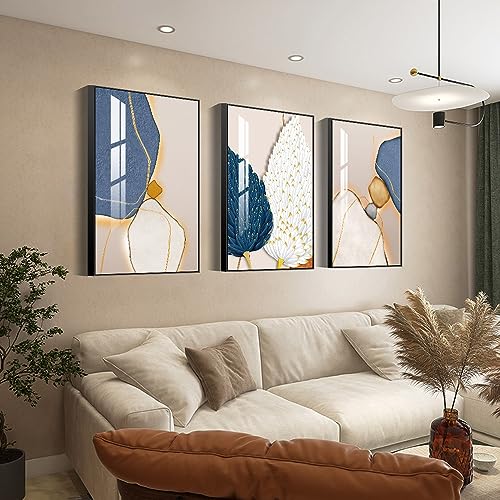 Wall Art Set of 3 Frames Canvas Wall art Decor Abstract Minimalism Natural Style Art Mural Posters & Prints (3 Count)