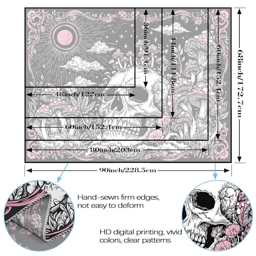 Skull Mushroom Tapestry