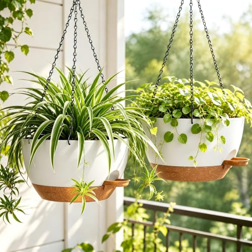 12" Self Watering Hanging Planters with Chains (2 Count)