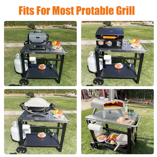 Grill Table Movable Dining Cart