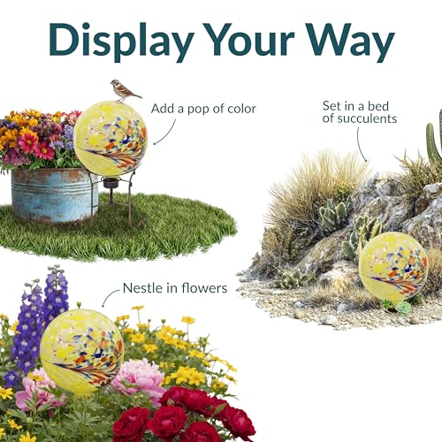 Sunnydaze 10" Glass Gazing Ball for Garden (2 Count)