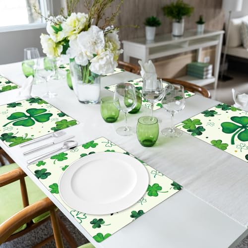 St. Patrick's Day Plastic Placemats Set of 6 Lucky Table mats 17×13×0.04in (6 Count)