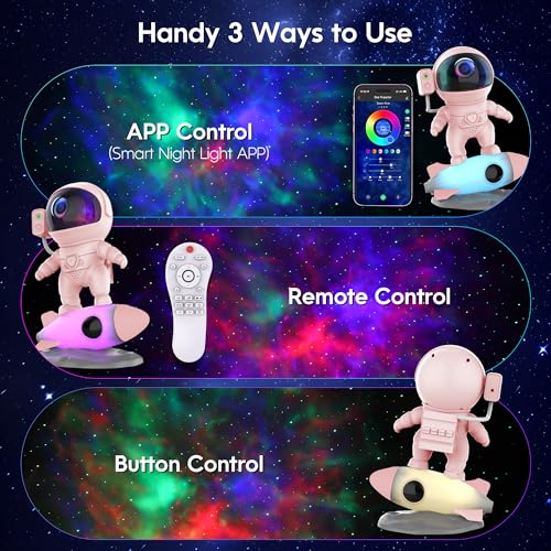 Astronaut Galaxy Projector Night Lights with Rocket Lamp