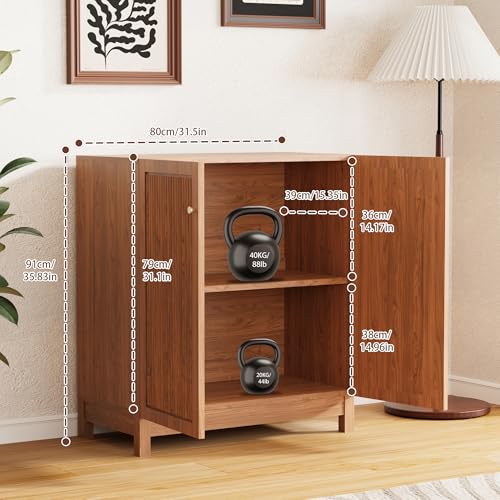31.5" Fluted Sideboard Buffet Cabinet with Storage