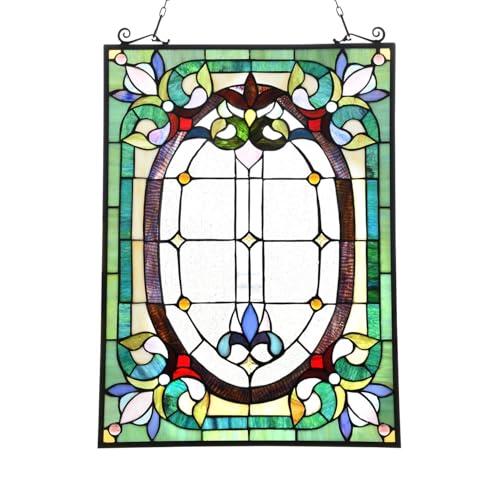 Dancing Style Stained Glass Window Hangings Panels 17" W x 22" H Fine Handicrafts Suncatcher Parents Gifts for Home Decor