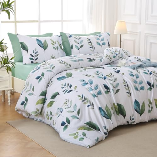 Grey Green Foliage Bed in a Bag King 7 Pieces