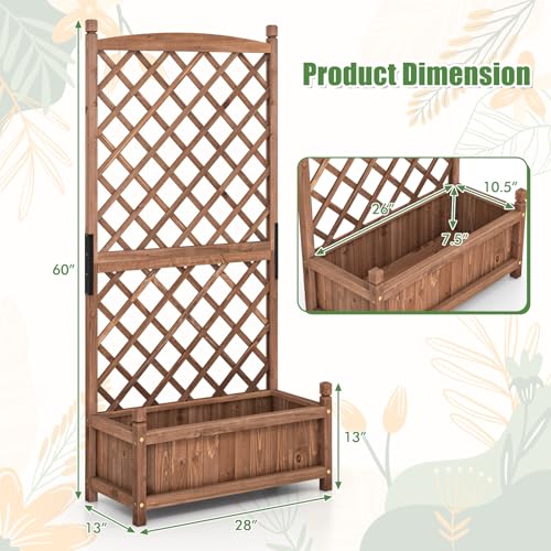 60” Raised Garden Bed with Trellis