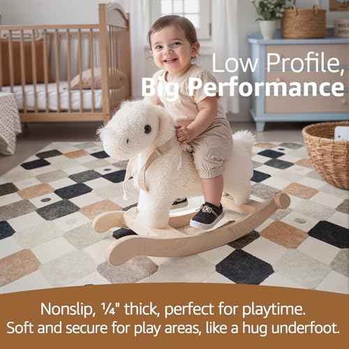 6x9 Washable Kids Rug Classroom Rug Playroom Mat Marble (54 Sq Ft)