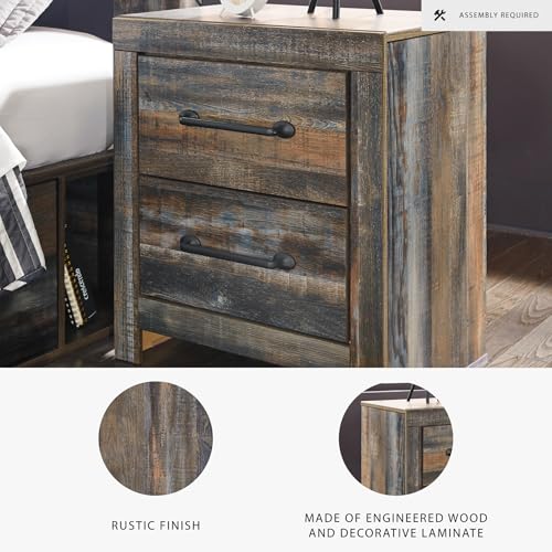 Drystan Rustic 2 Drawer Nightstand