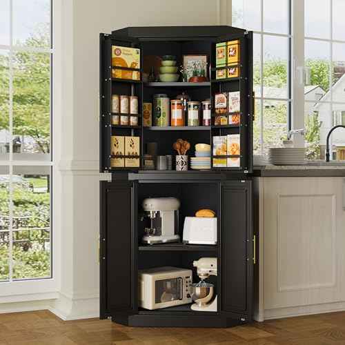 63" Metal Corner Kitchen Pantry Cabinet