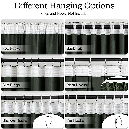 Olive Green Velvet Pinch Pleat Blackout Curtains W52 X L84 Inches