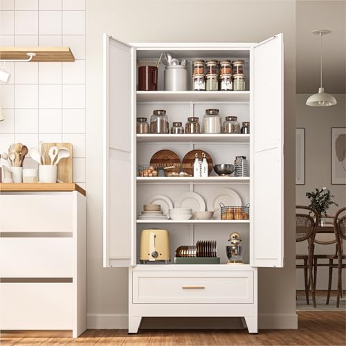71 "Farmhouse Metal Filing Cabinet with a Drawer and 4 Adjustable Shelves