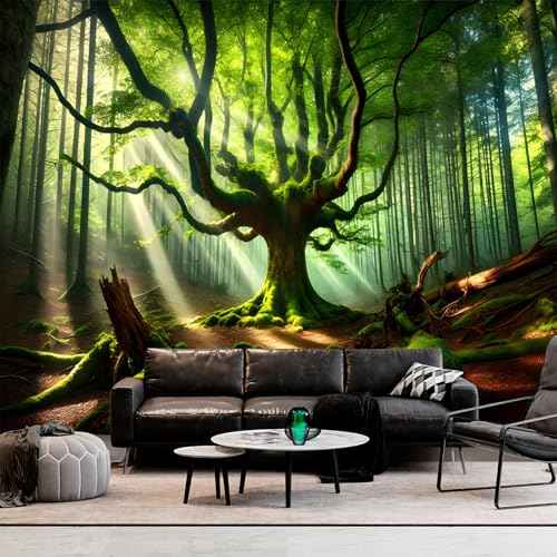 Nature Tapestry Forest Tree Sea Cave Wall Hanging