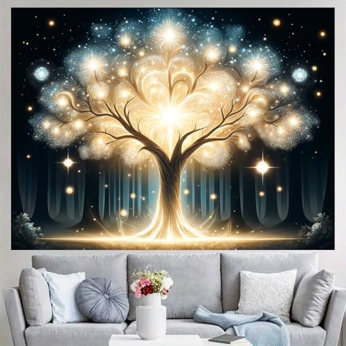 Blacklight Tapestry Tree of Life Party Wall Decor 78 x 59 Inch