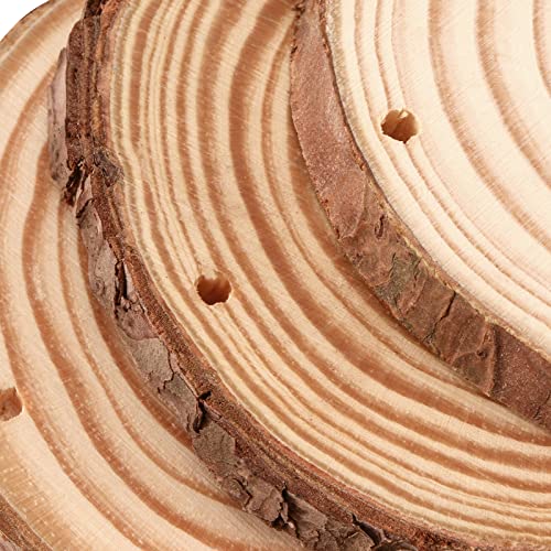 50PCS 3.5 4 Inches Natural Wood Slices with Pre (50 Count)