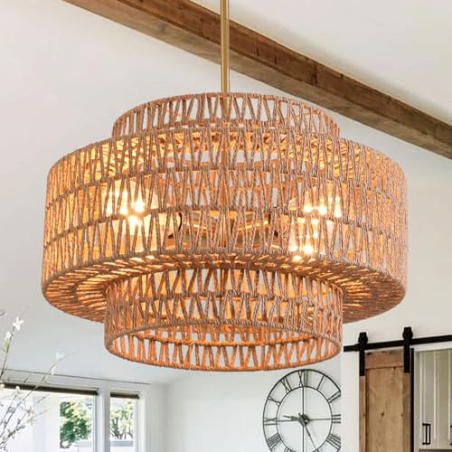 4 Light Boho Chandelier for Dining Room 3