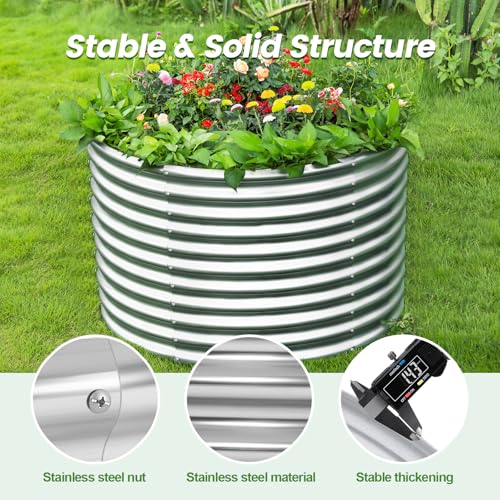 4×4×3ft Galvanized Raised Garden Bed Kit