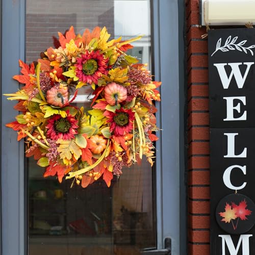 Fall Wreaths for Front Door 24 Inch