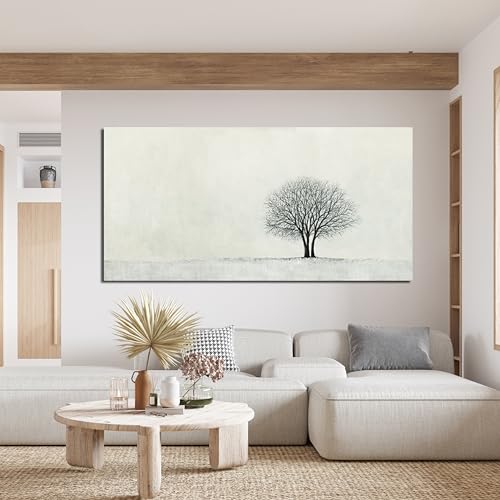 Canvas Wall Art Decor Wall Art Pictures for Living Room Canvas Modern Art Wall Decor Black and White Wall Art Decor Minimalist Tree Wall Art Prints Art Work for Home Office Wall Decor 24" X 48"